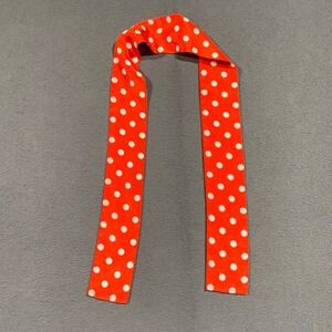 Liz Claiborne Vintage 100% Silk Red Polka Dot Skinny Scarf Neck Tie Japan